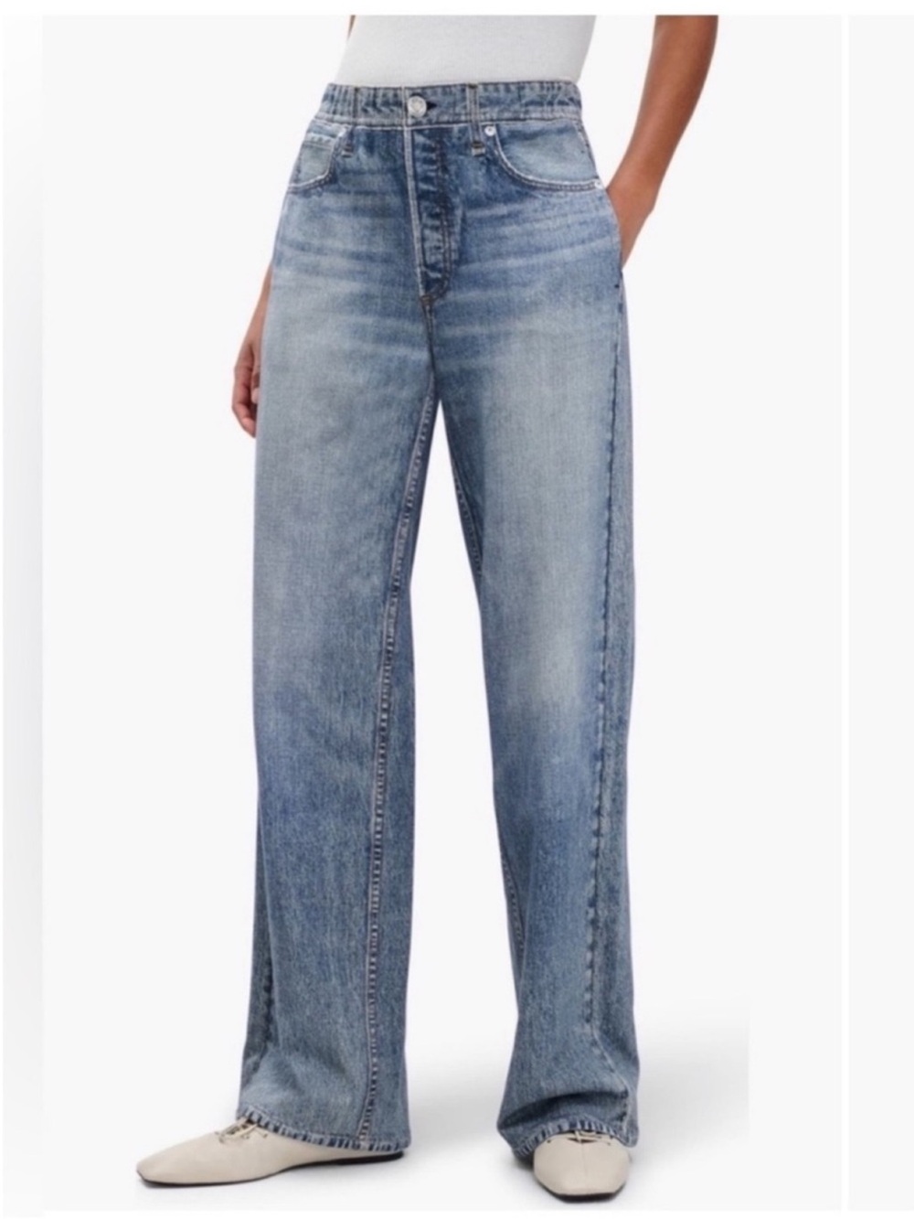 Rag & Bone Miramar Wide Leg Cotton Terry Sweatpant Jeans Scarlet rb